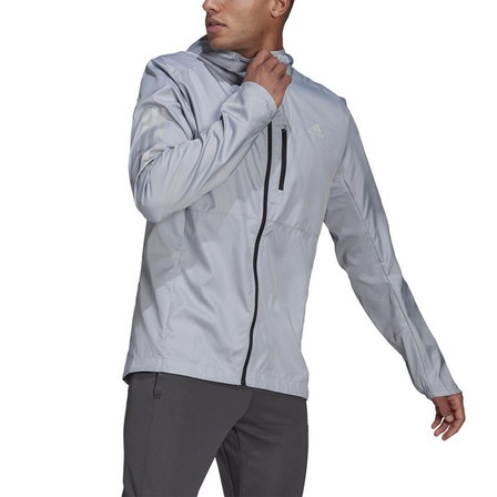 Men Own The Run Hooded Windbreaker, Grey, A901_ONE, large image number 0