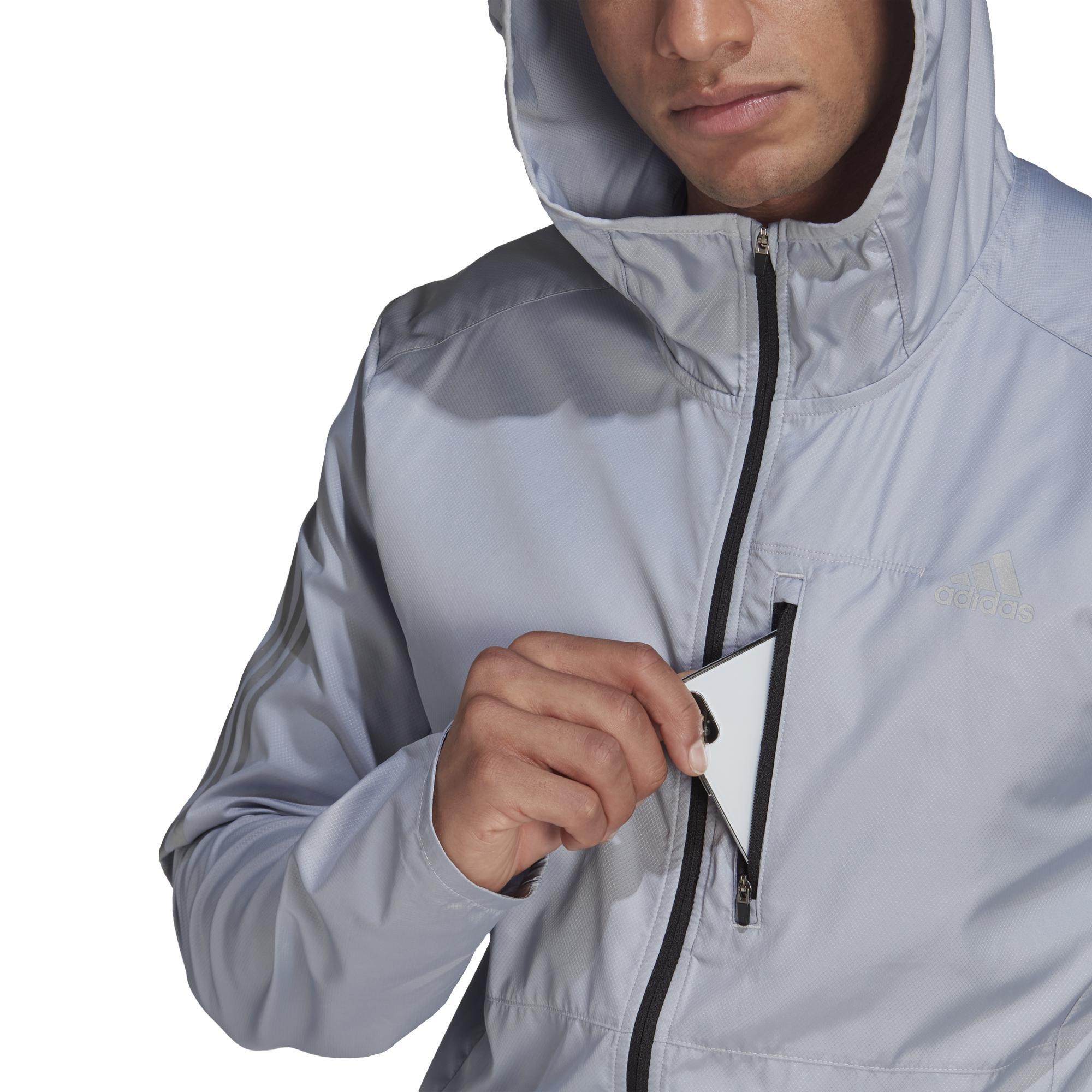 Own The Run Hooded Windbreaker, Grey, , large image number 1