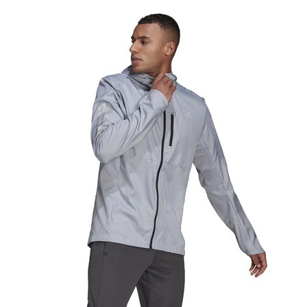 Men Own The Run Hooded Windbreaker, Grey, A901_ONE, large image number 23