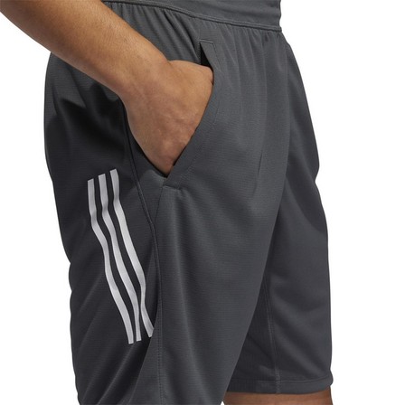 Men 3-Stripes 9-Inch Shorts, Grey, A901_ONE, large image number 3