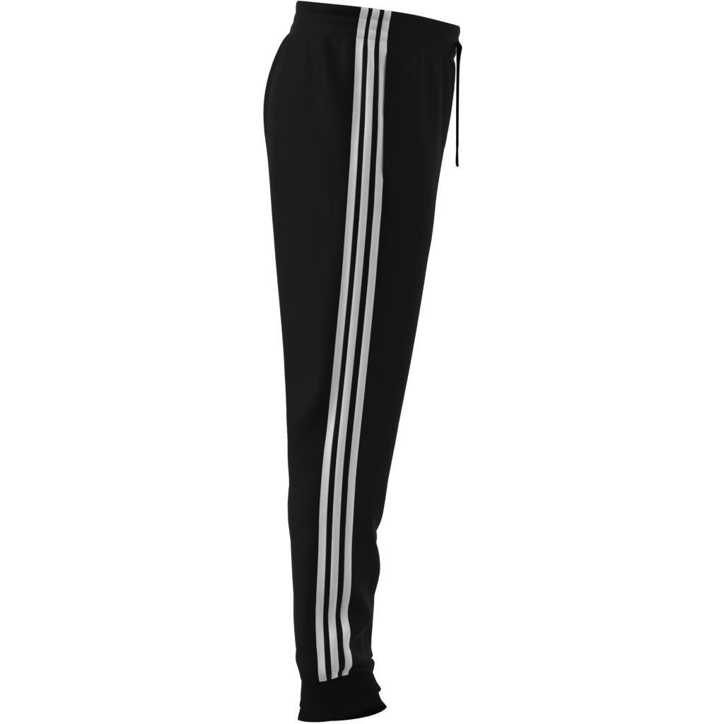 Essentials Fleece Tapered Cuff 3-Stripes Pants, Black, A901_ONE, large image number 2