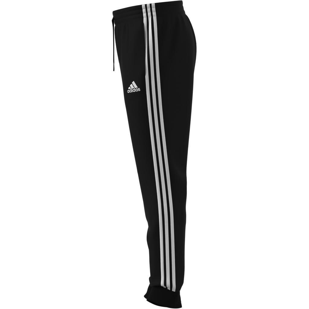 Essentials Fleece Tapered Cuff 3-Stripes Pants, Black, A901_ONE, large image number 5