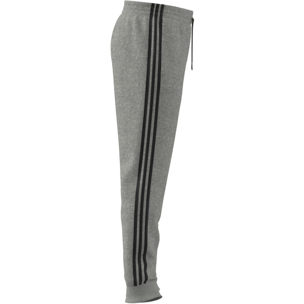 Essentials Fleece Tapered Cuff 3-Stripes Pants, Grey, A901_ONE, large image number 2