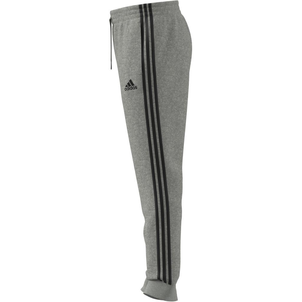 Essentials Fleece Tapered Cuff 3-Stripes Pants, Grey, A901_ONE, large image number 5