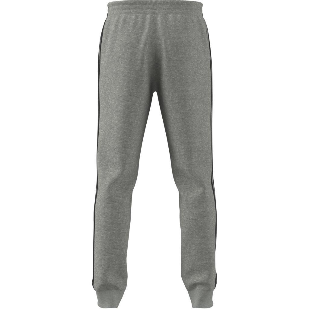 Essentials Fleece Tapered Cuff 3-Stripes Pants, Grey, A901_ONE, large image number 6