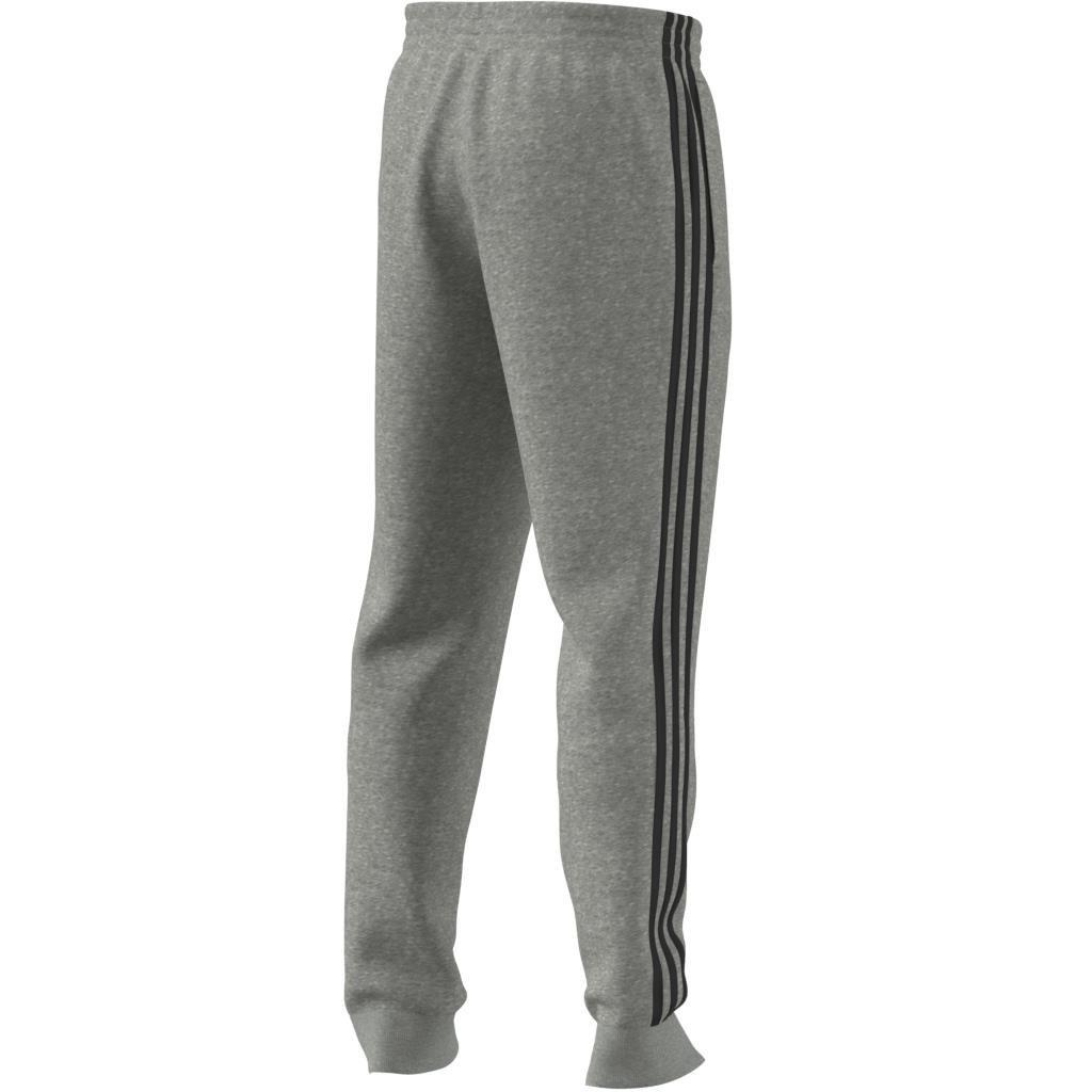 Essentials Fleece Tapered Cuff 3-Stripes Pants, Grey, A901_ONE, large image number 8