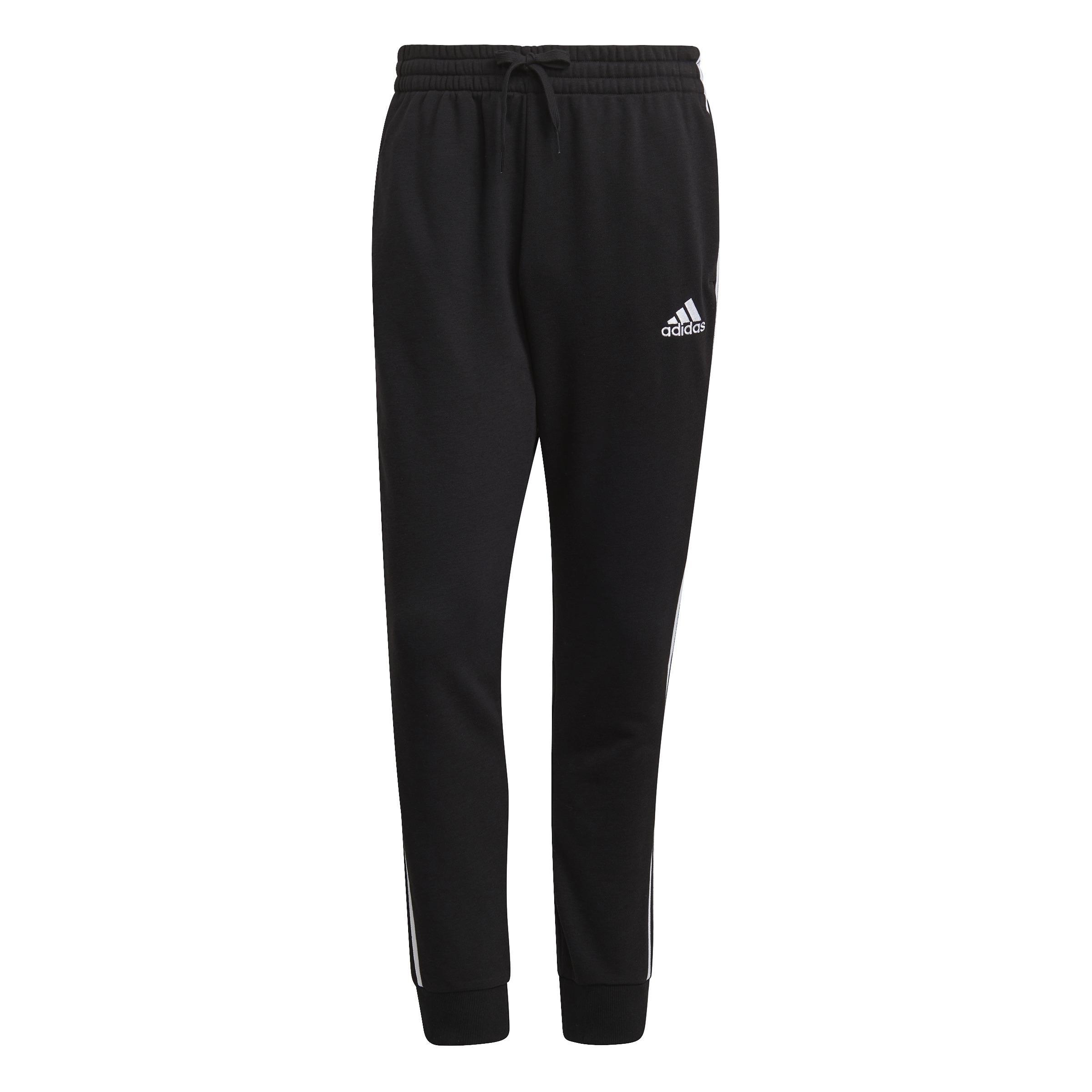 Essentials French Terry Tapered Cuff 3-Stripes Joggers, Black, A901_ONE, large image number 0