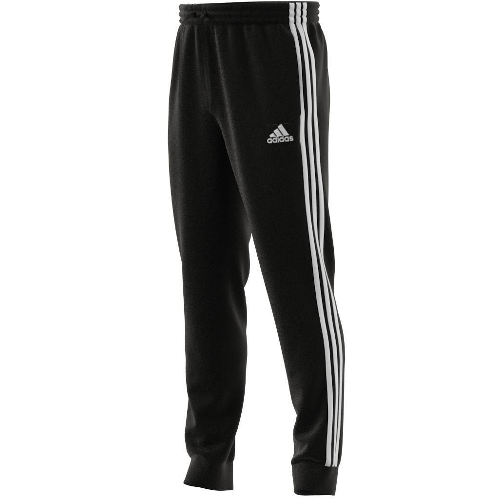 Men Essentials French Terry Tapered Cuff 3-Stripes Joggers, Black, A901_ONE, large image number 1