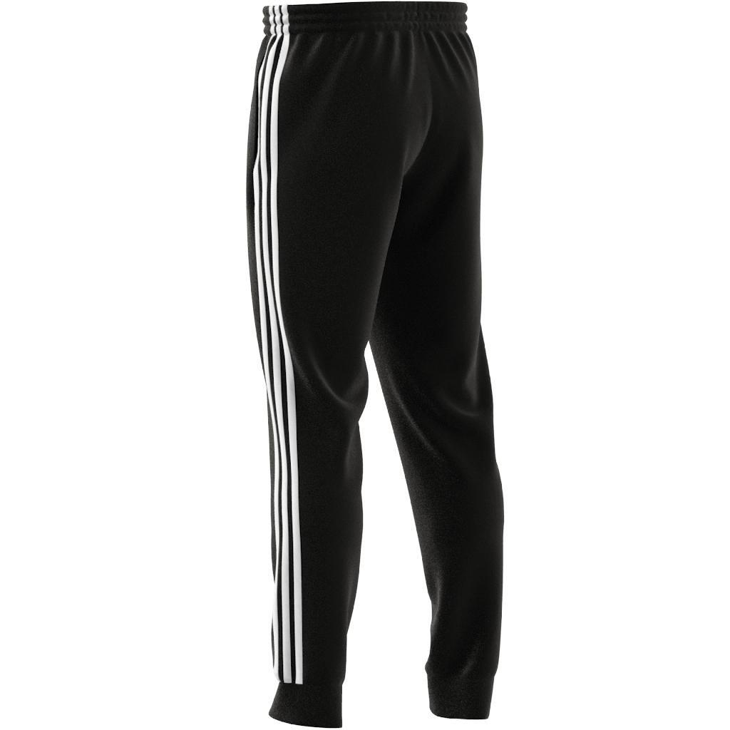 Men Essentials French Terry Tapered Cuff 3-Stripes Joggers, Black, A901_ONE, large image number 2