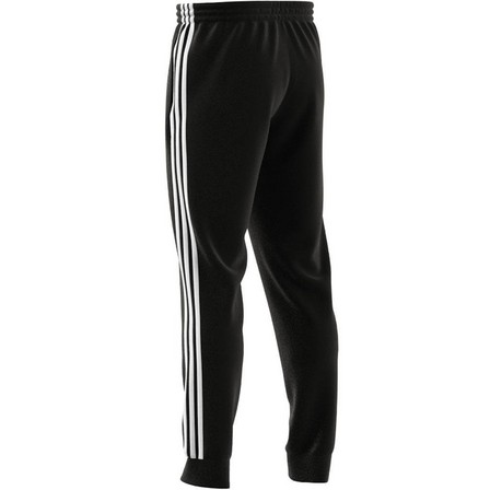 Men Essentials French Terry Tapered Cuff 3-Stripes Joggers, Black, A901_ONE, large image number 3