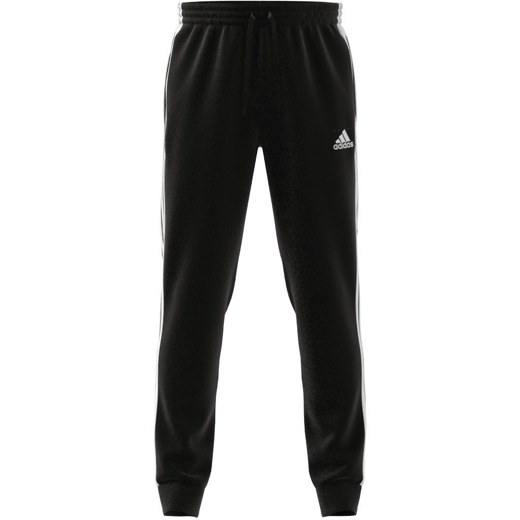 Men Essentials French Terry Tapered Cuff 3-Stripes Joggers, Black, A901_ONE, large image number 5