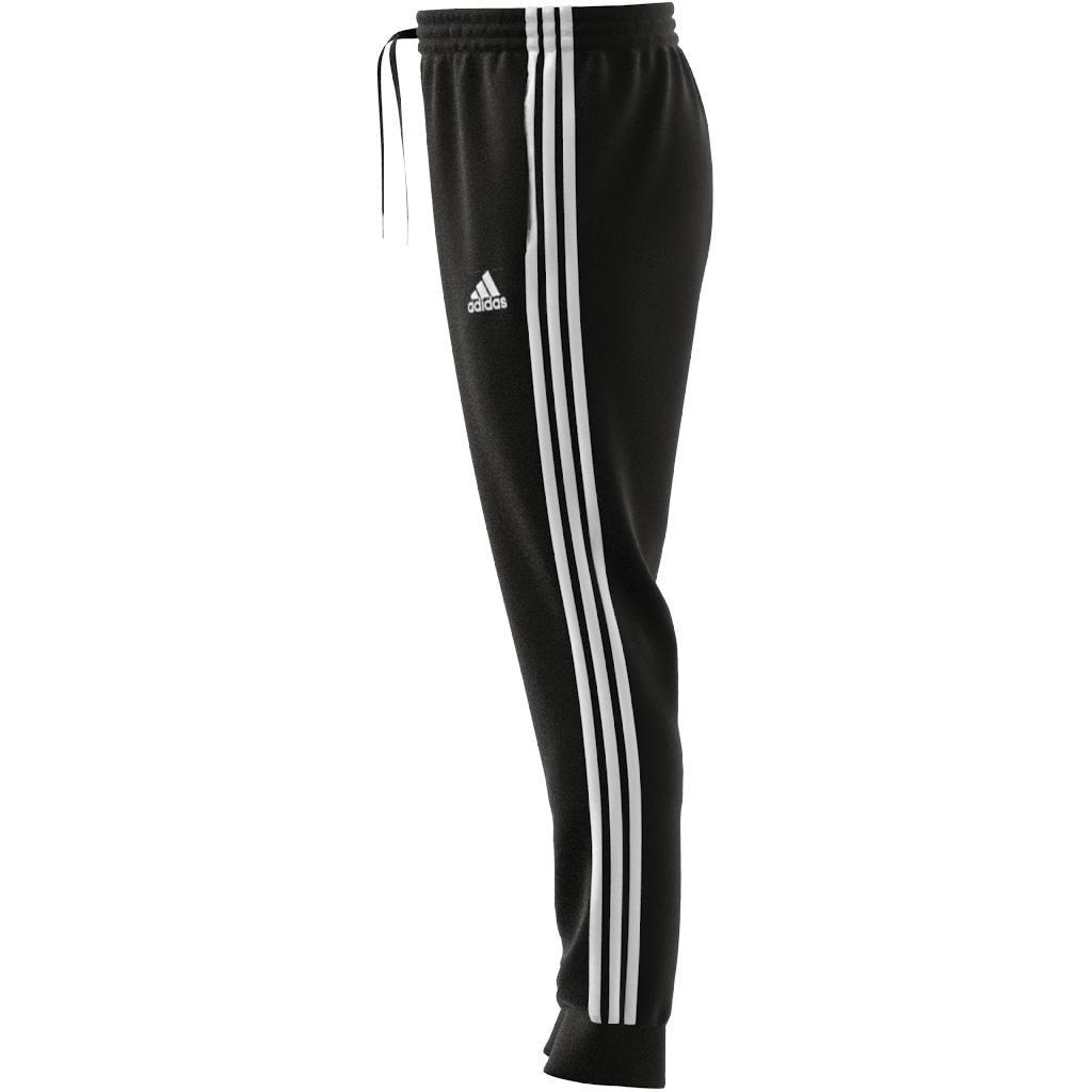 Essentials French Terry Tapered Cuff 3-Stripes Joggers, Black, A901_ONE, large image number 7