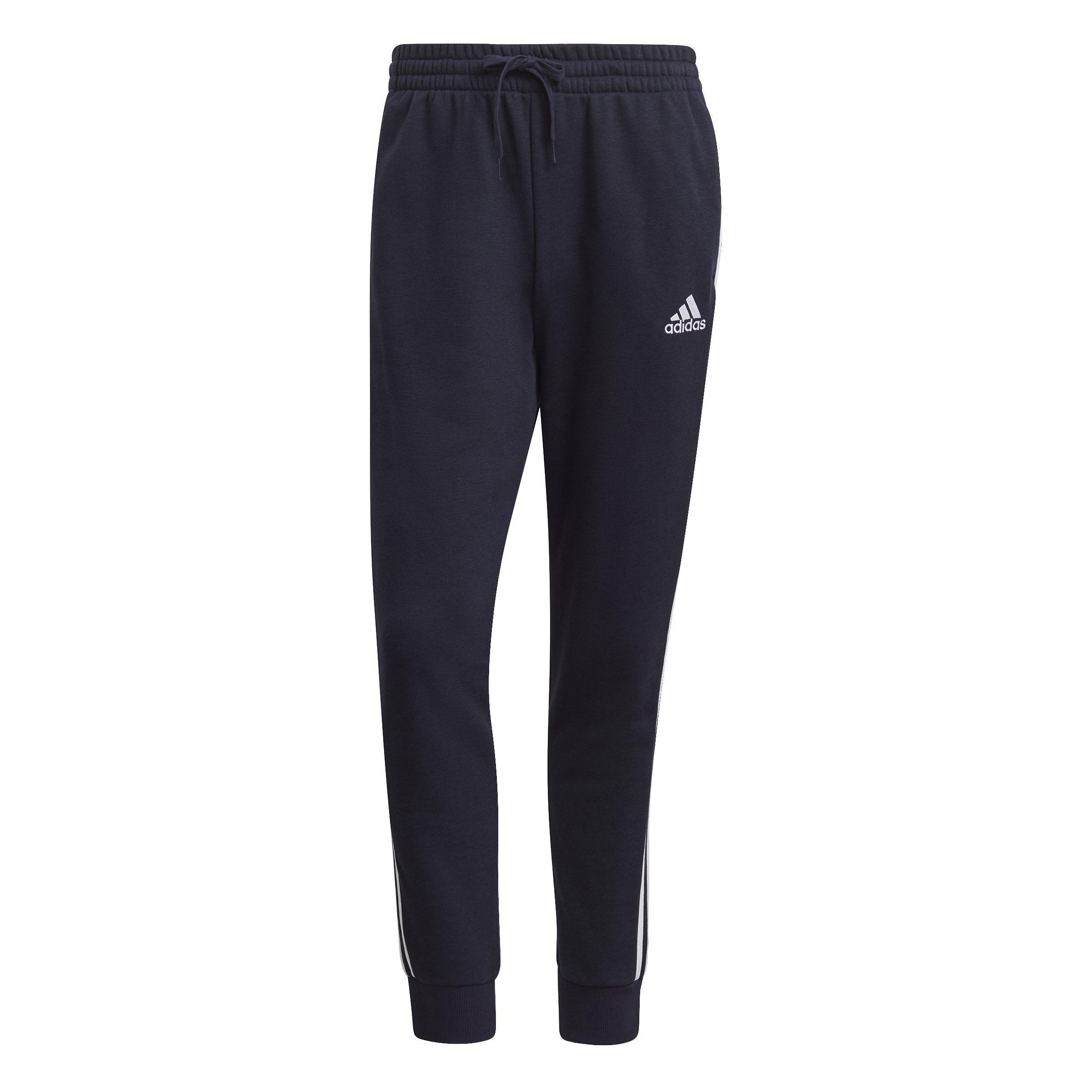 Essentials French Terry Tapered Cuff 3-Stripes Joggers, Blue, A901_ONE, large image number 0