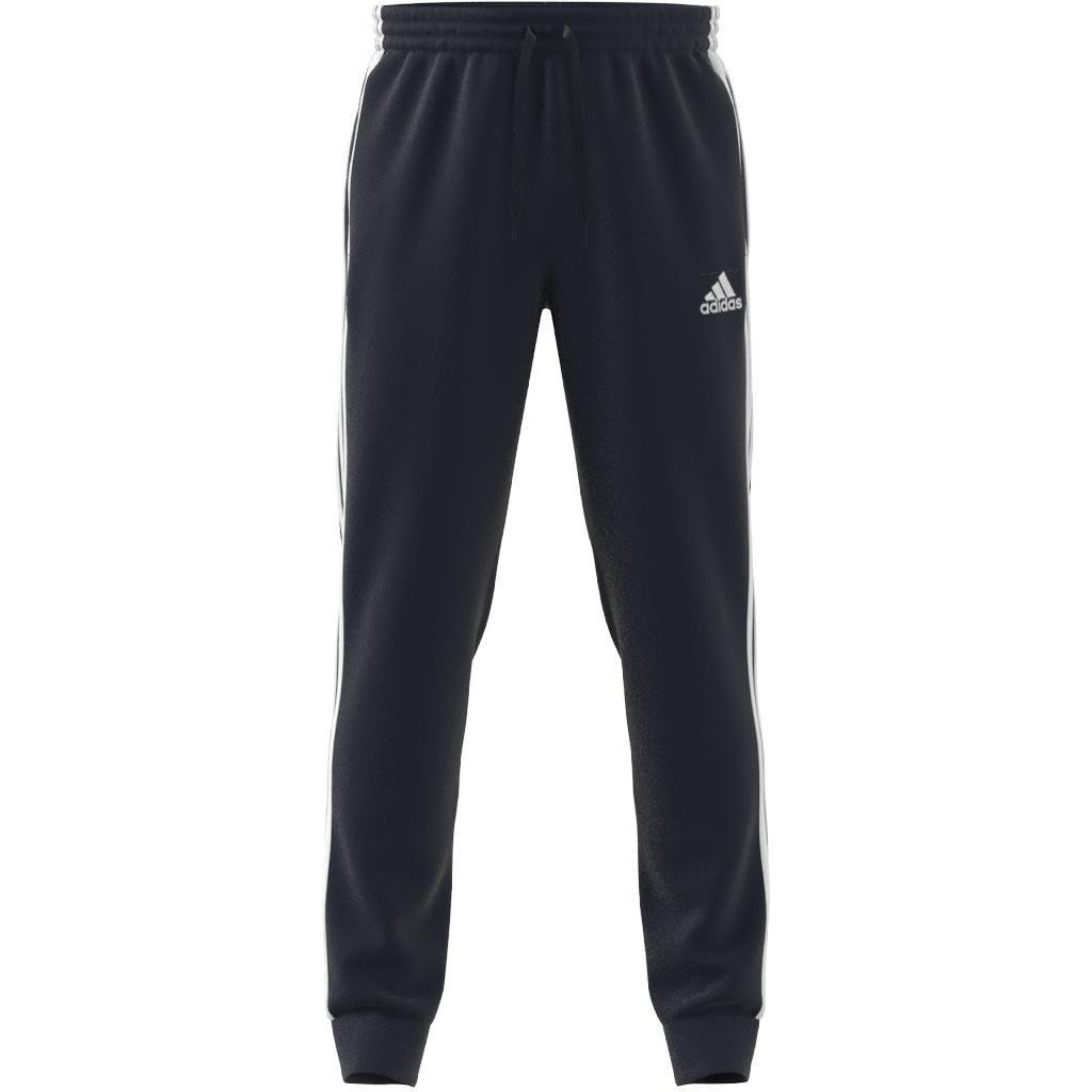 Essentials French Terry Tapered Cuff 3-Stripes Joggers, Blue, A901_ONE, large image number 3