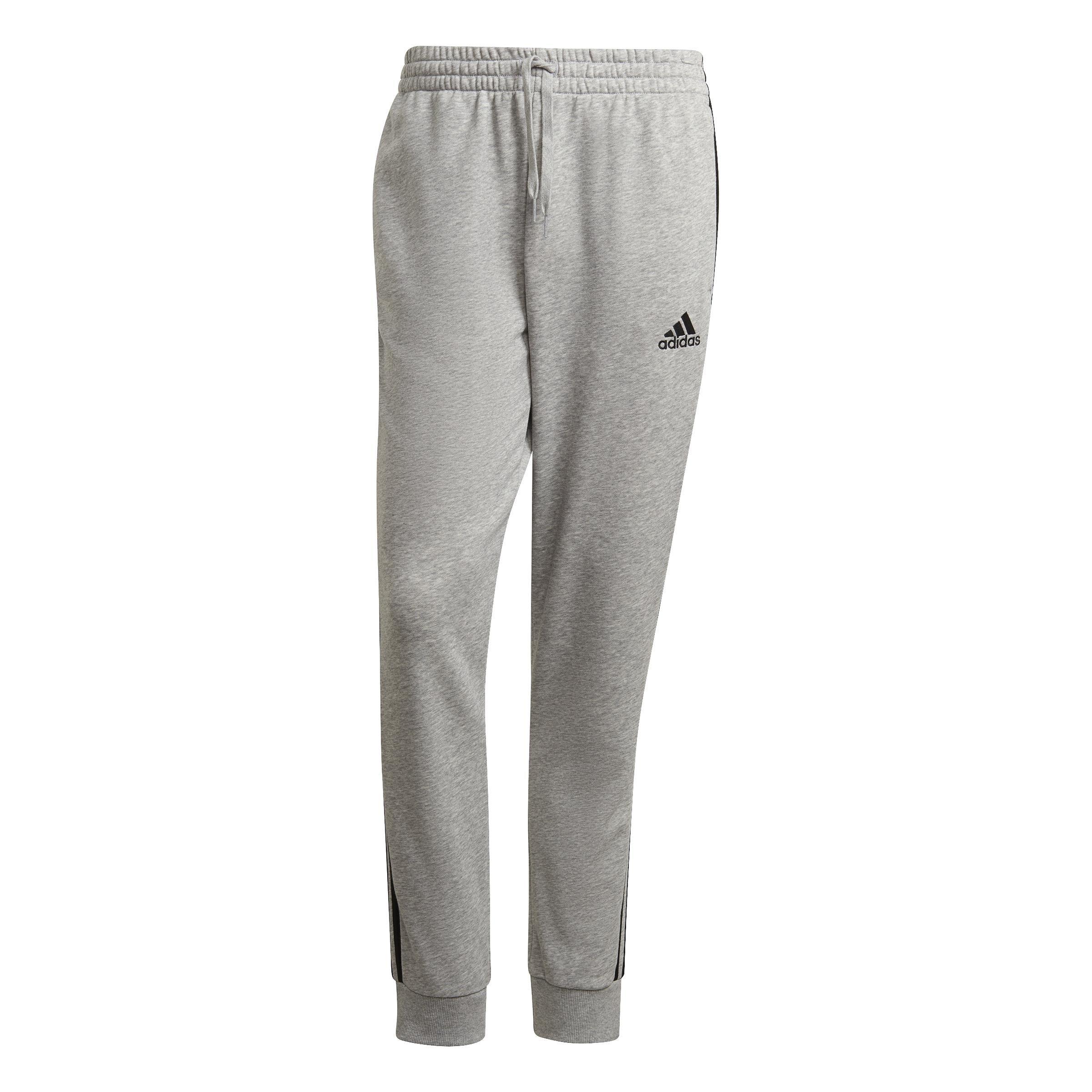 Essentials French Terry Tapered Cuff 3-Stripes Joggers, Grey, A901_ONE, large image number 0