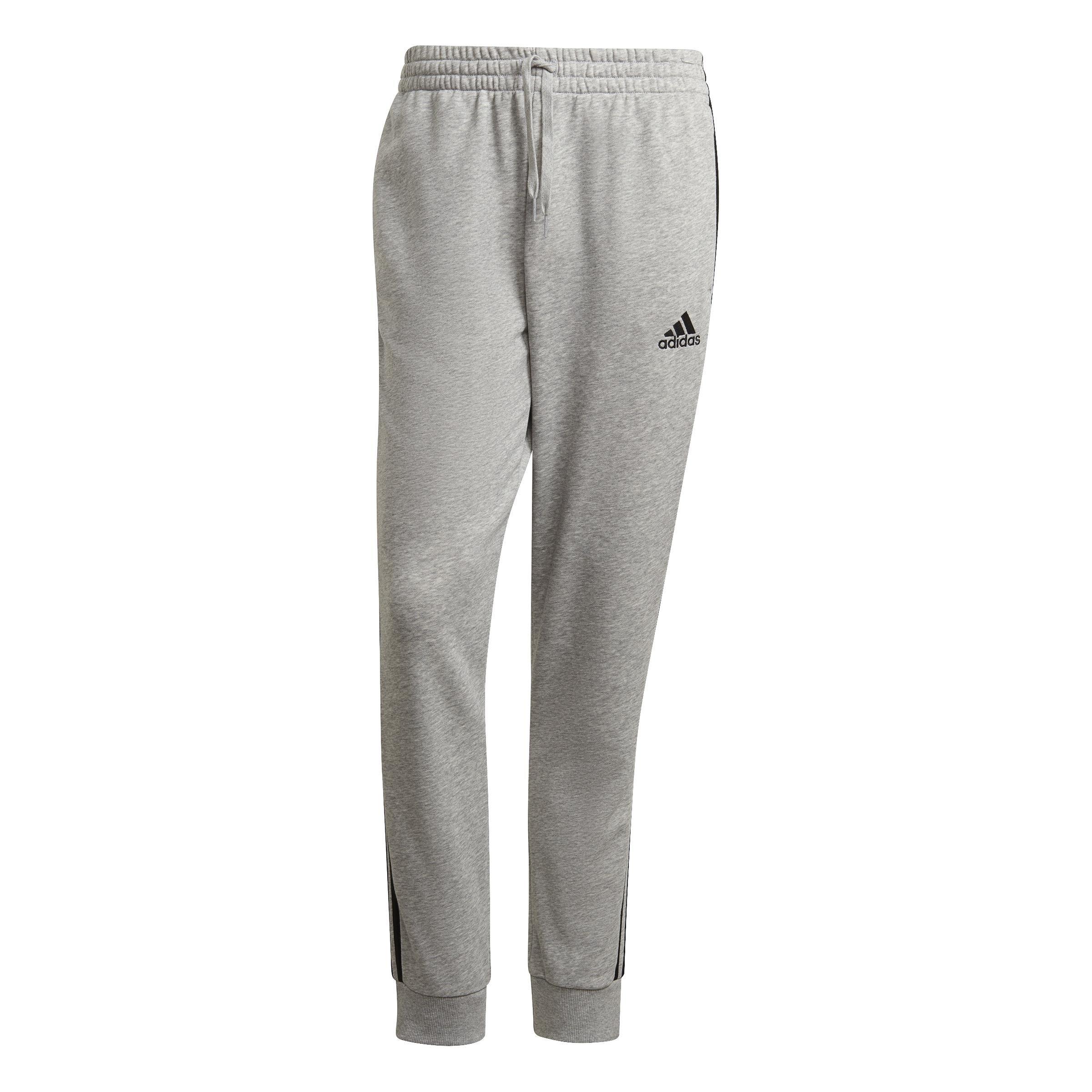 Essentials French Terry Tapered Cuff 3-Stripes Joggers, Grey, A901_ONE, large image number 1