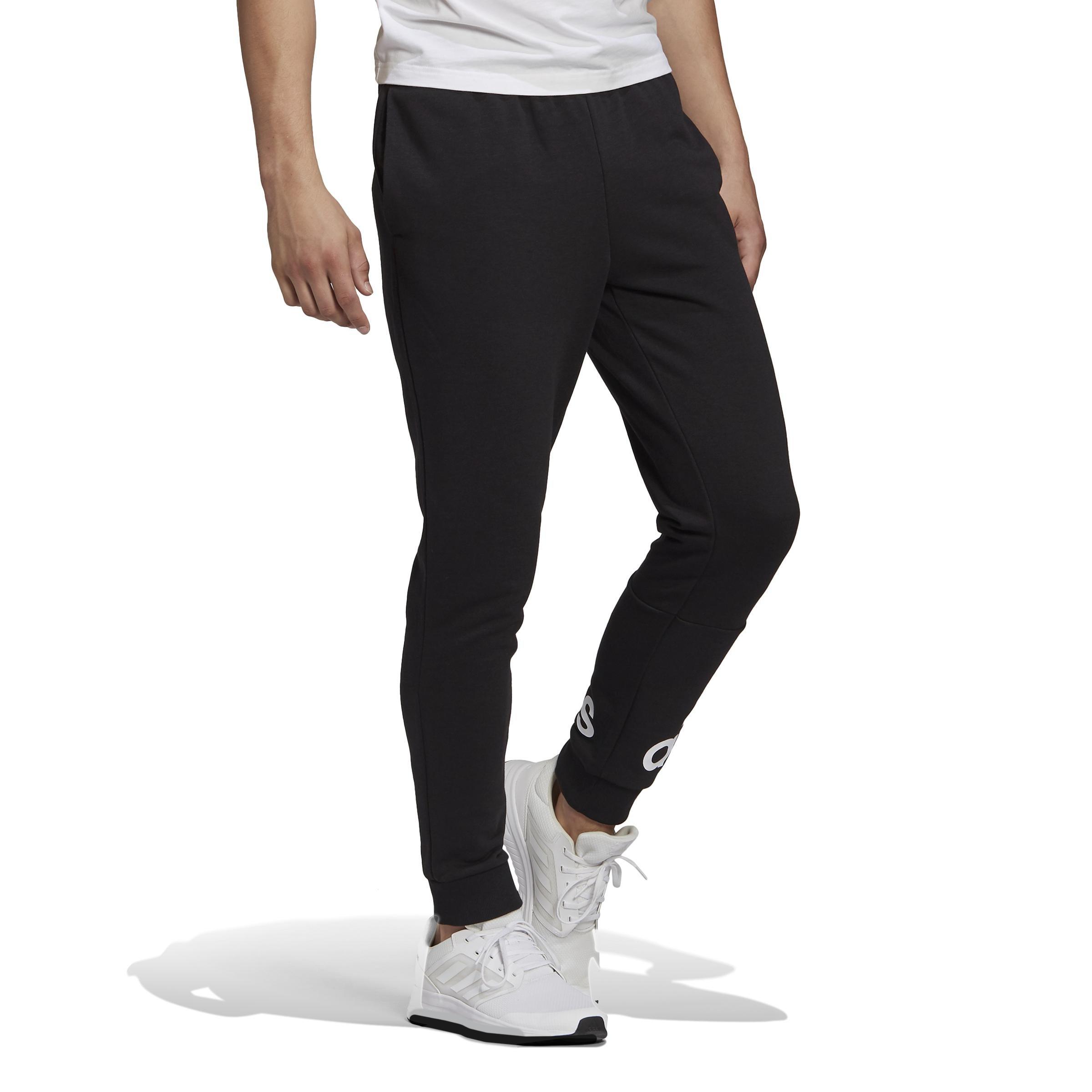 Men Essentials French Terry Tapered Cuff Logo Joggers, Black, A901_ONE, large image number 0