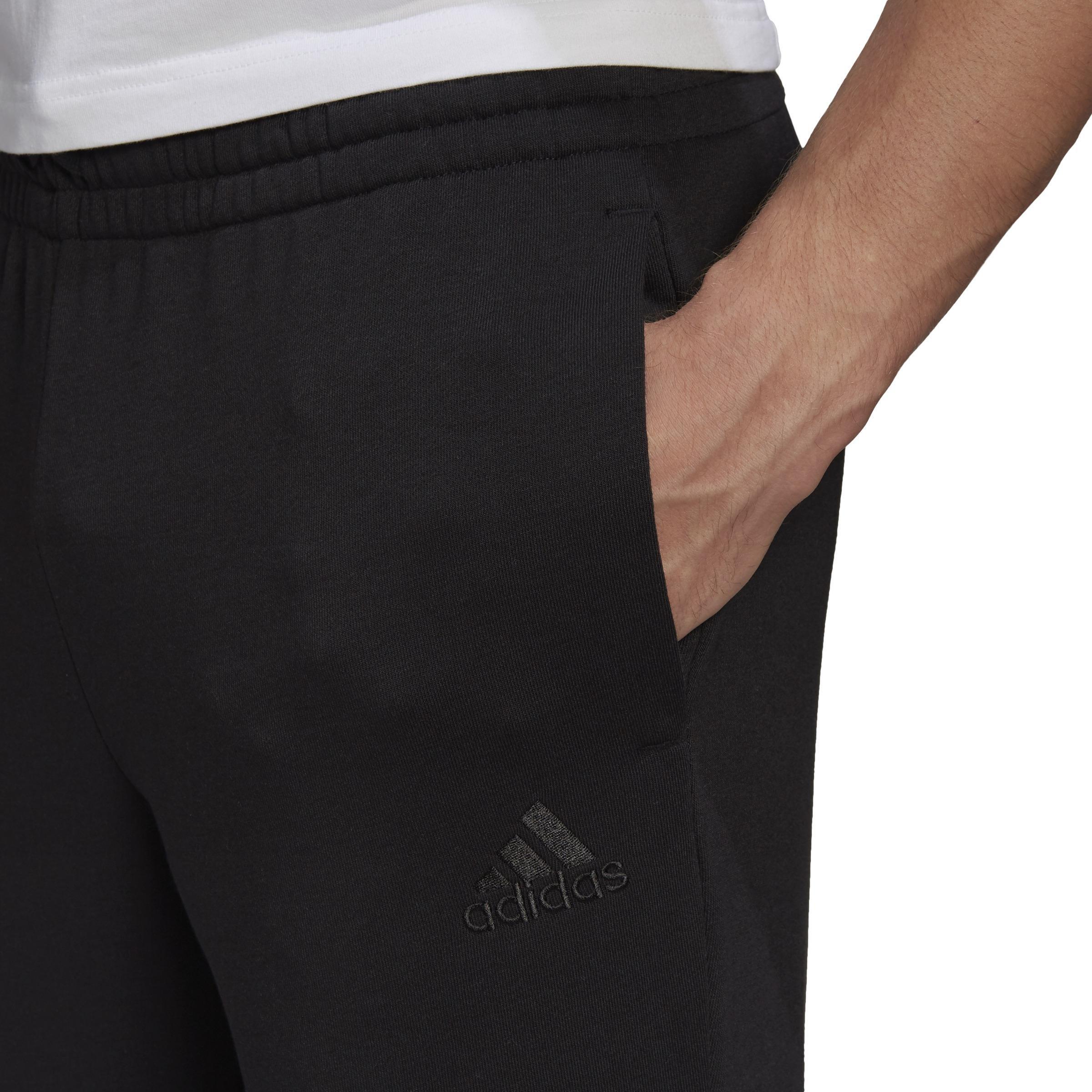 Men Essentials French Terry Tapered Cuff Logo Joggers, Black, A901_ONE, large image number 3