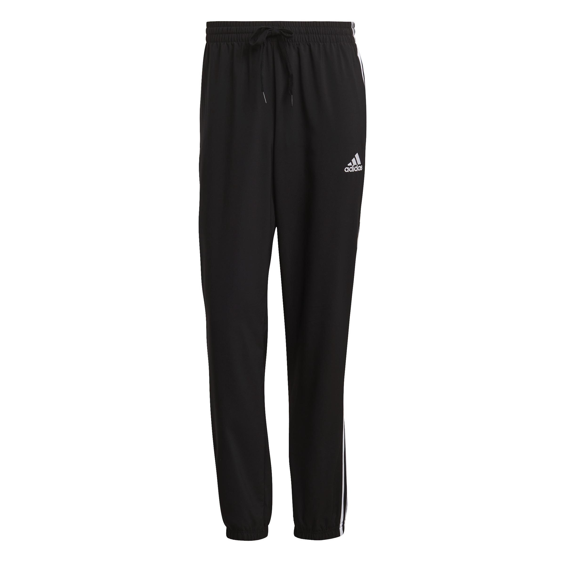 AEROREADY Essentials Elastic Cuff 3-Stripes Tracksuit Bottoms, Black, A901_ONE, large image number 0