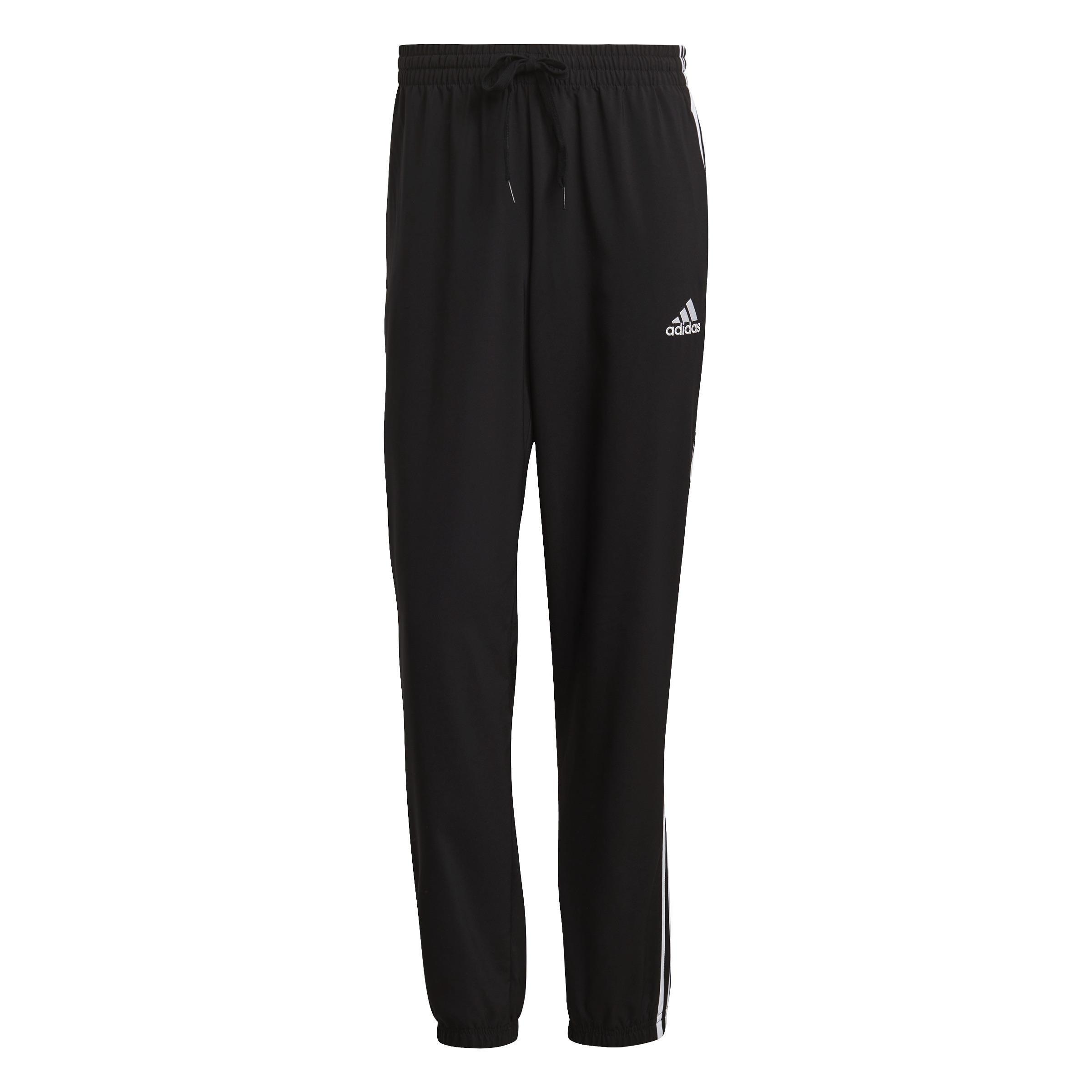 AEROREADY Essentials Elastic Cuff 3-Stripes Tracksuit Bottoms, Black, A901_ONE, large image number 1
