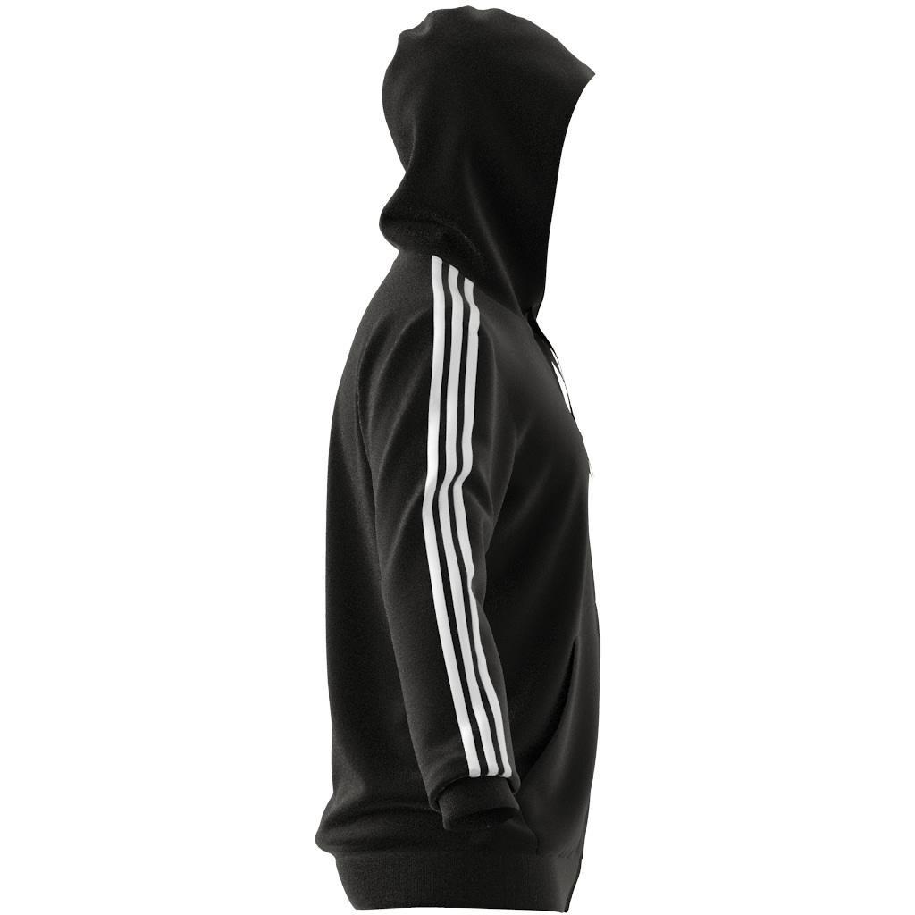 Men Essentials French Terry 3-Stripes Full-Zip Hoodie, Black, A901_ONE, large image number 2