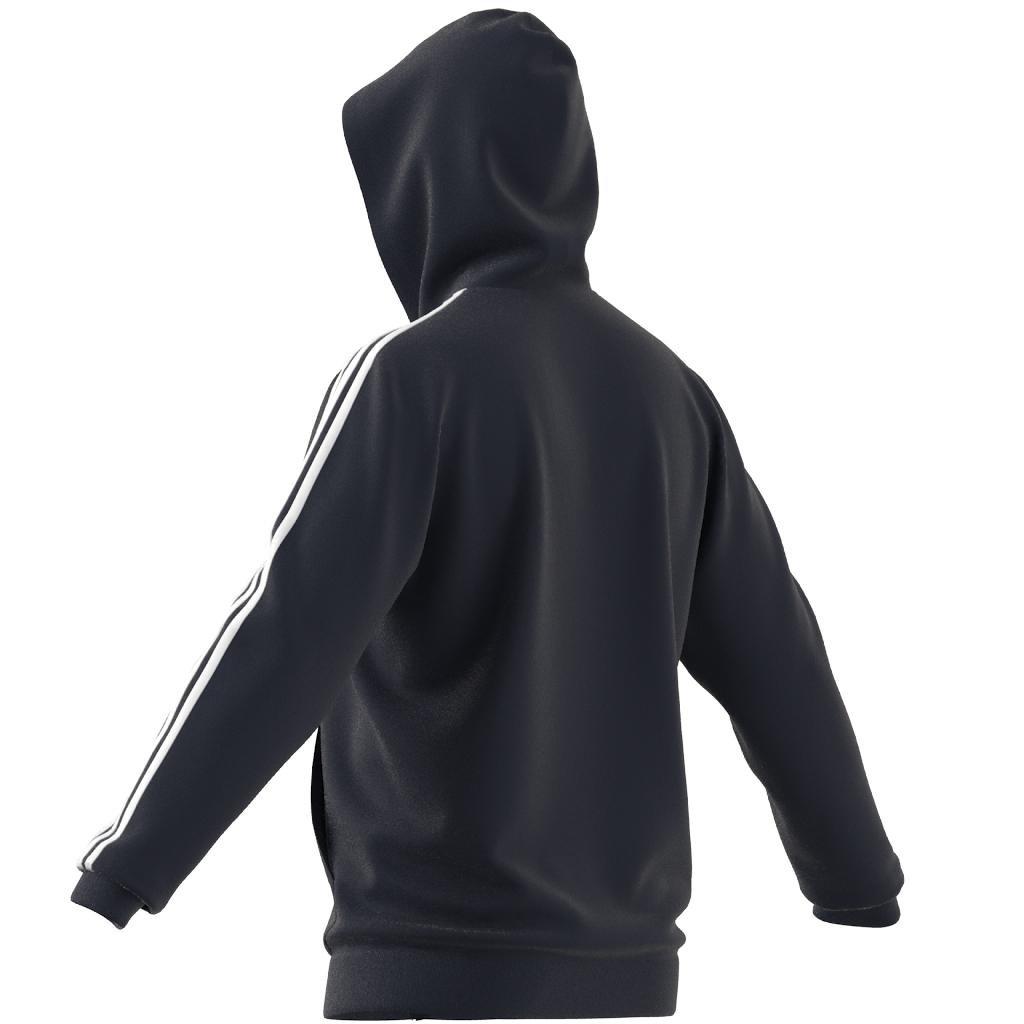 Essentials French Terry 3-Stripes Full-Zip Hoodie, Blue, , large image number 4
