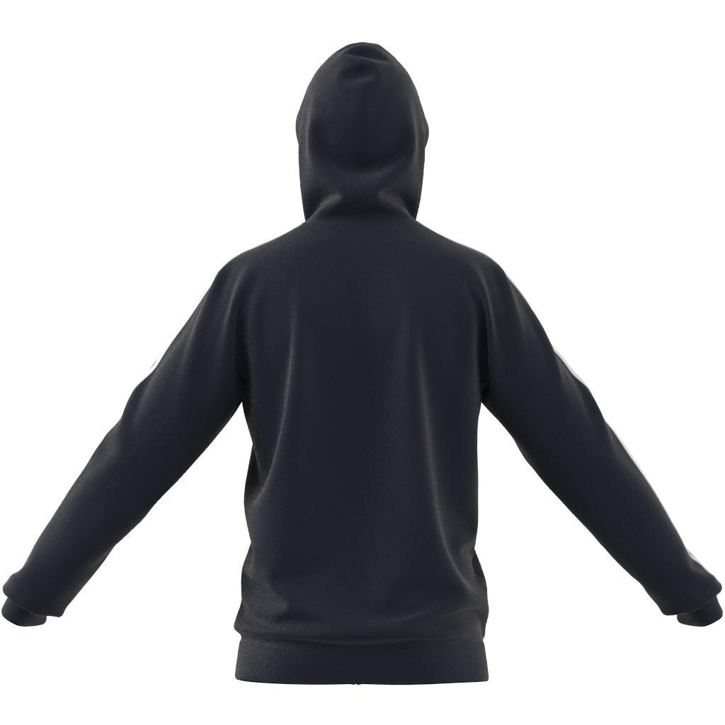 Essentials French Terry 3-Stripes Full-Zip Hoodie, Blue, , large image number 8