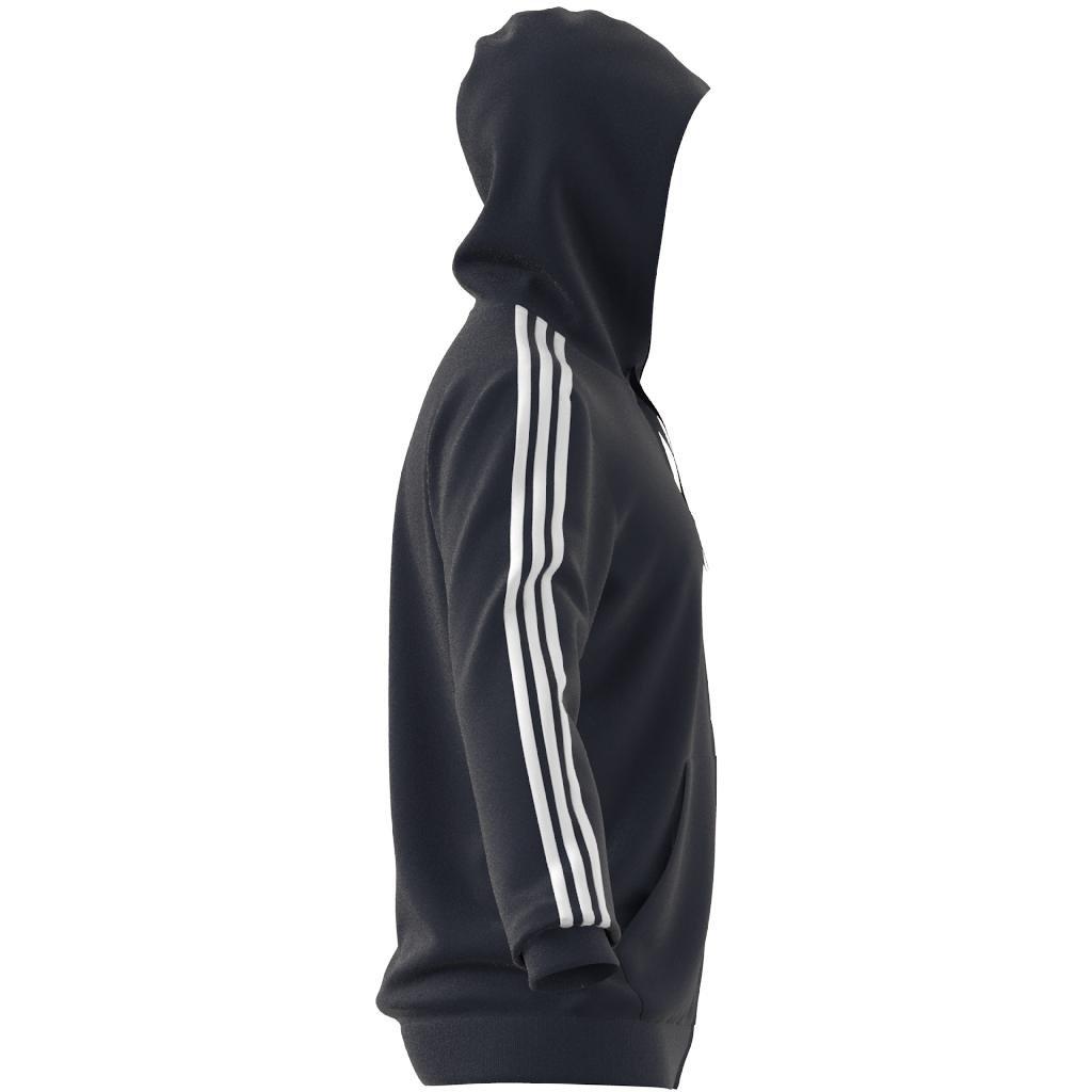 Essentials French Terry 3-Stripes Full-Zip Hoodie, Blue, A901_ONE, large image number 9