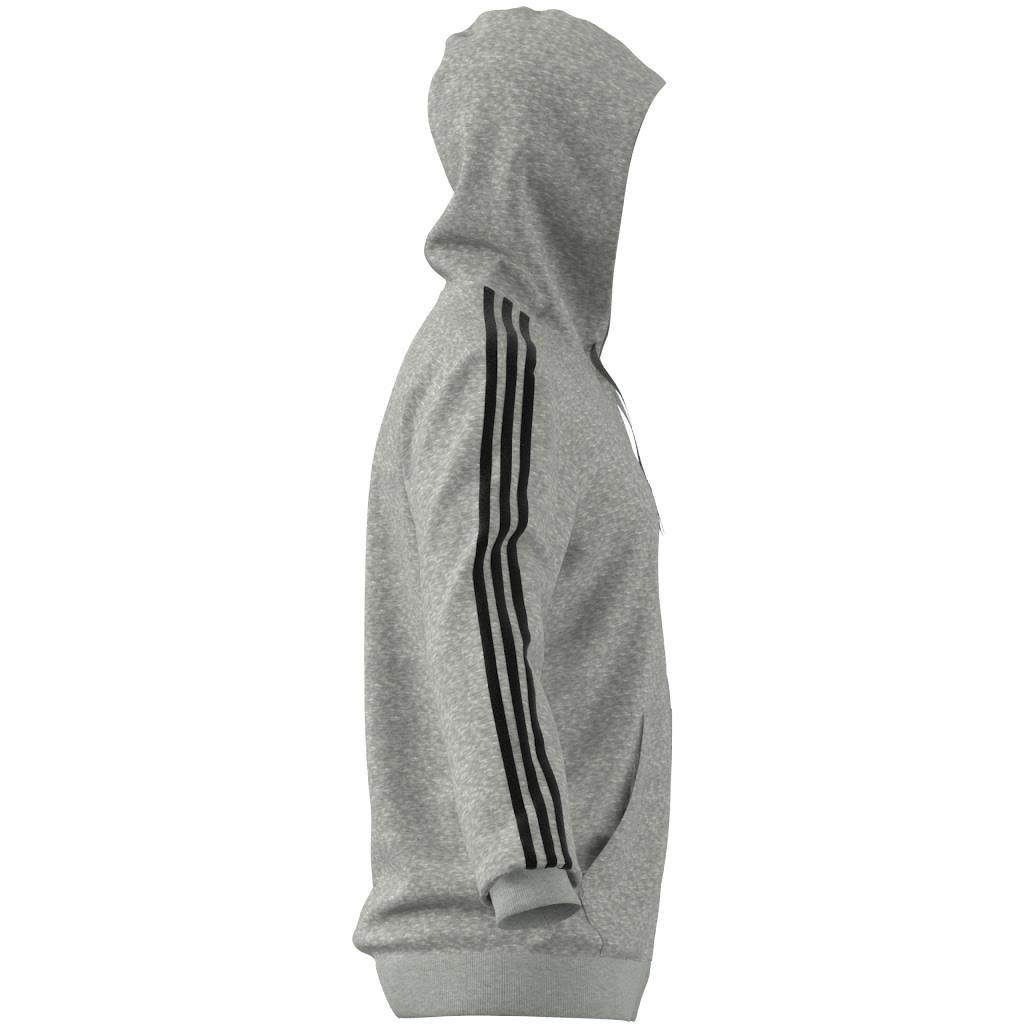 Essentials French Terry 3-Stripes Full-Zip Hoodie, Grey, , large image number 2