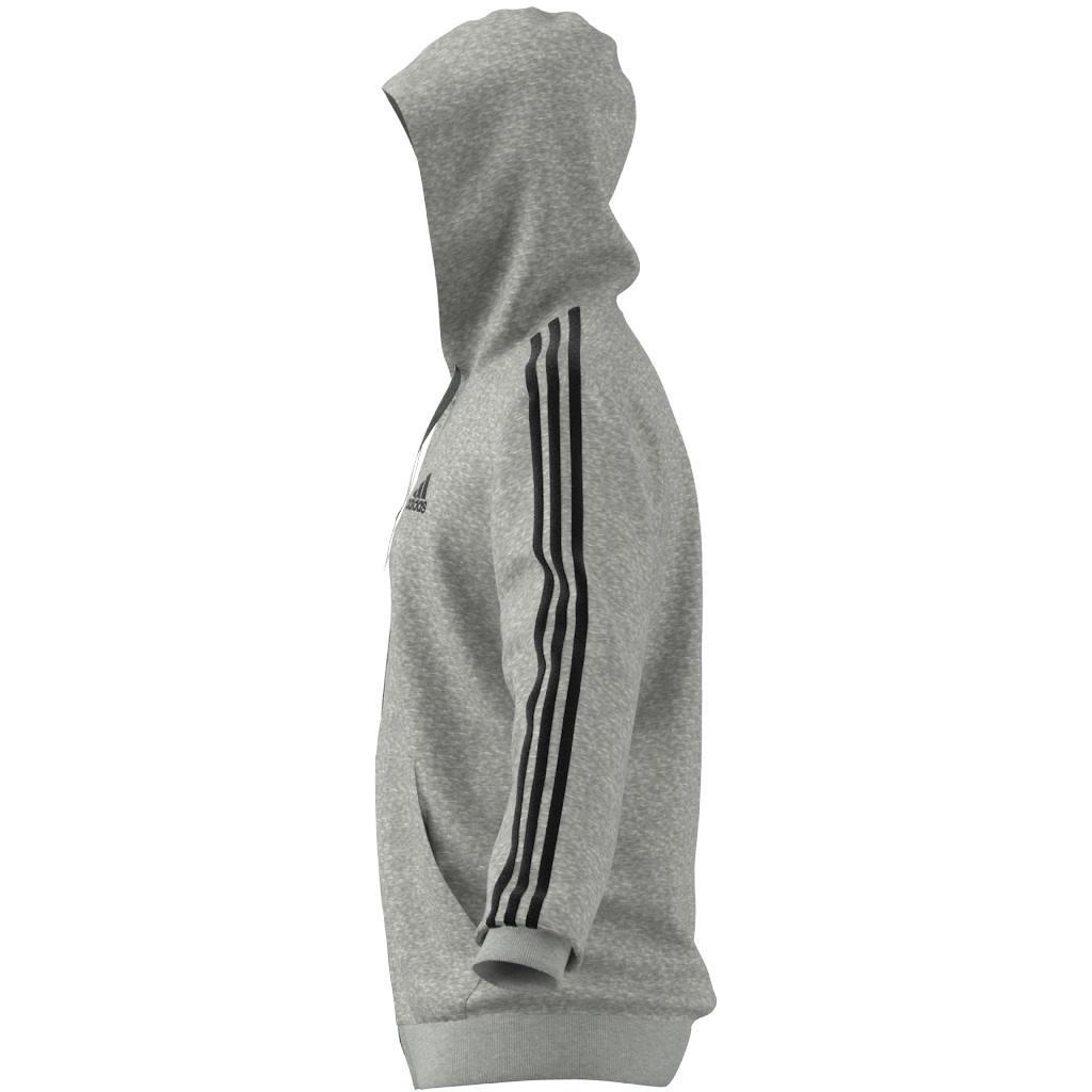 Essentials French Terry 3-Stripes Full-Zip Hoodie, Grey, , large image number 3