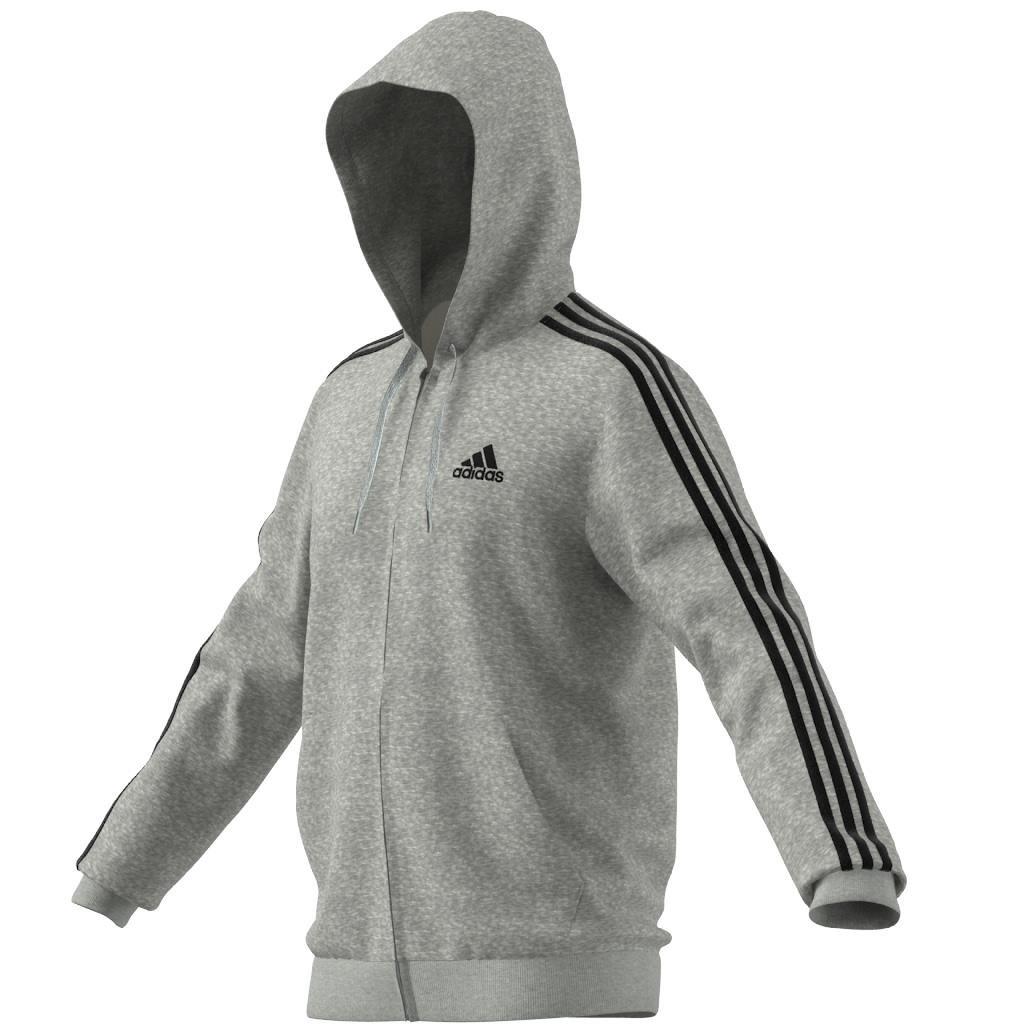 Essentials French Terry 3-Stripes Full-Zip Hoodie, Grey, , large image number 5