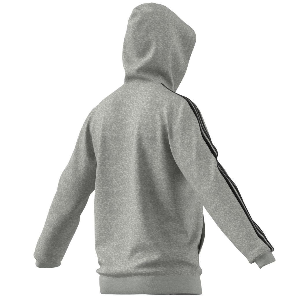 Essentials French Terry 3-Stripes Full-Zip Hoodie, Grey, , large image number 8