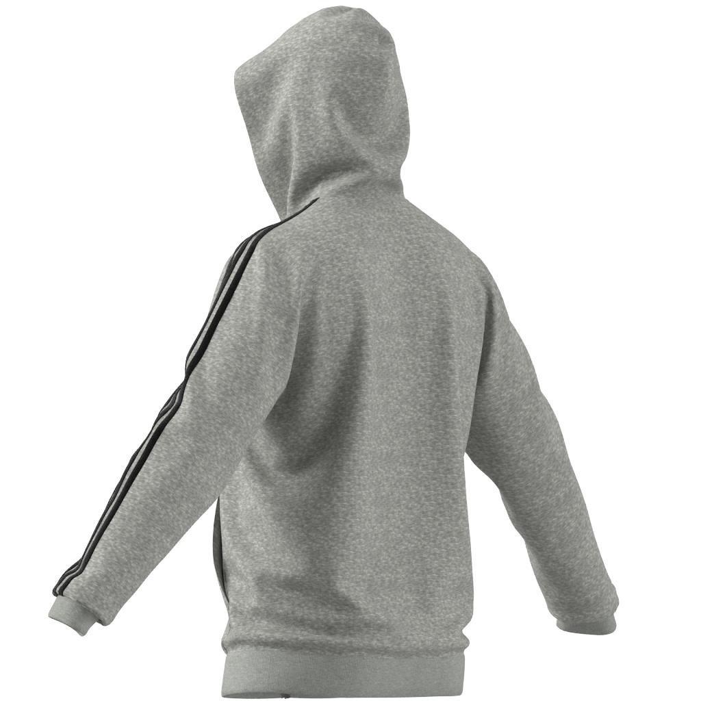 Essentials French Terry 3-Stripes Full-Zip Hoodie, Grey, , large image number 9