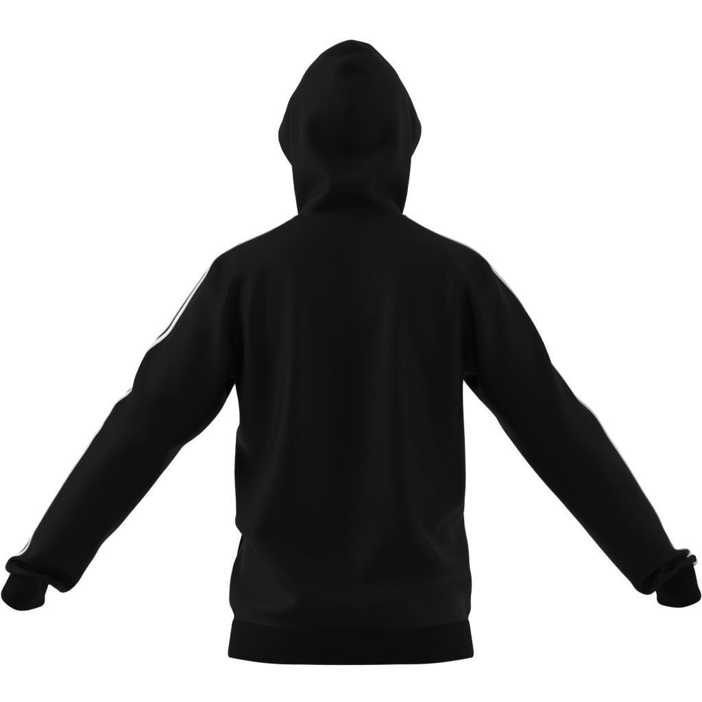 Essentials Fleece 3-Stripes Full-Zip Hoodie, Black, A901_ONE, large image number 5