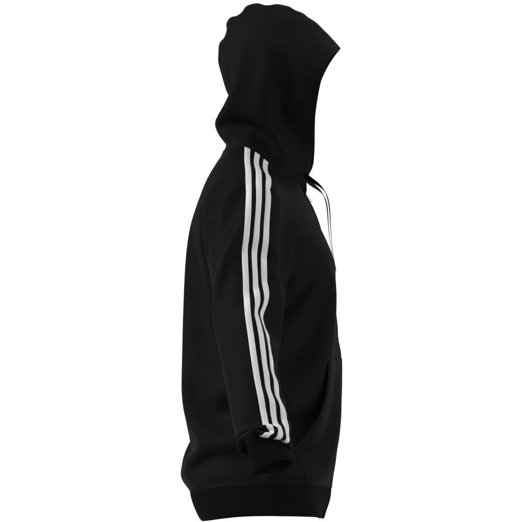 Essentials Fleece 3-Stripes Full-Zip Hoodie, Black, , large image number 6
