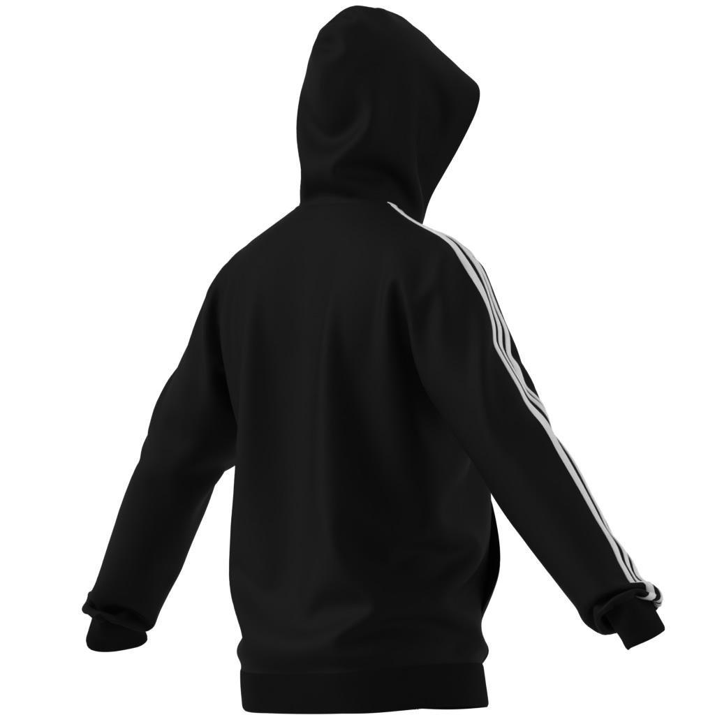 Essentials Fleece 3-Stripes Full-Zip Hoodie, Black, , large image number 8