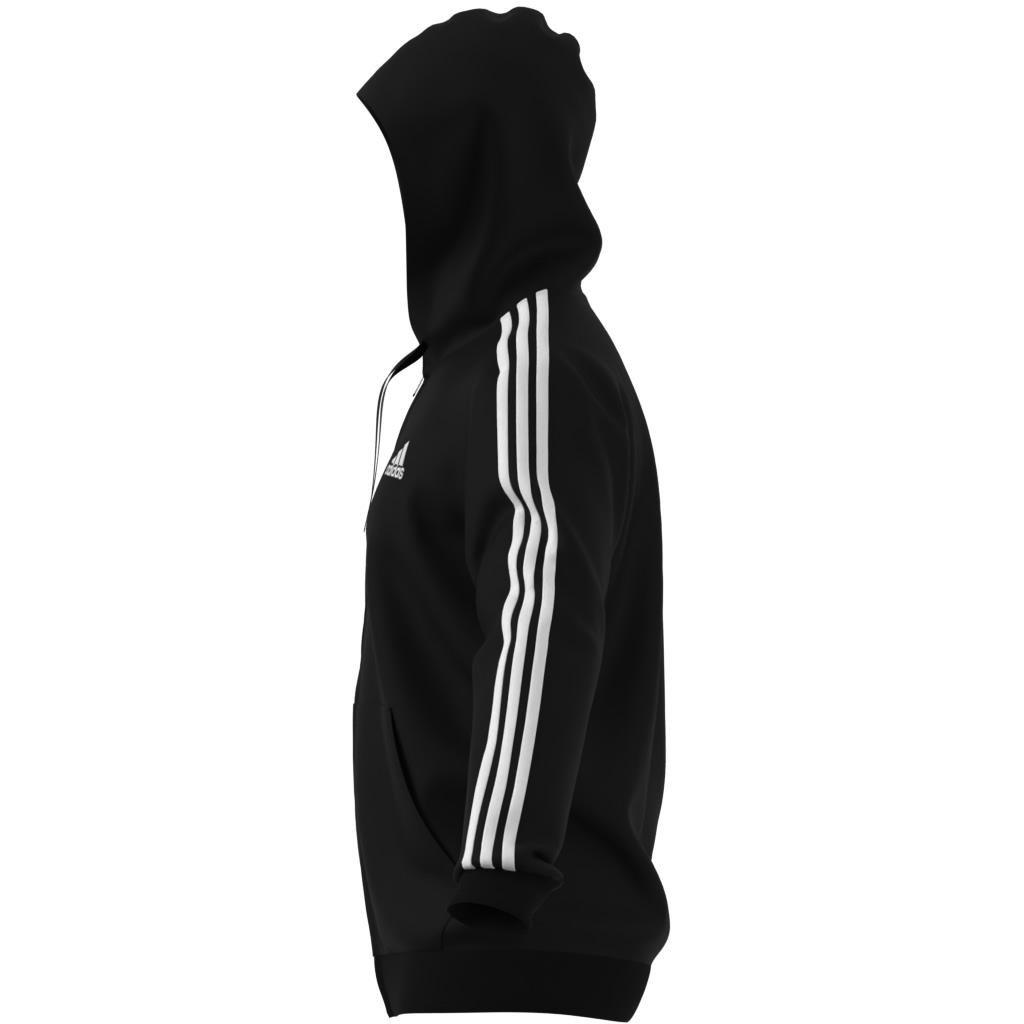 Essentials Fleece 3-Stripes Full-Zip Hoodie, Black, A901_ONE, large image number 9