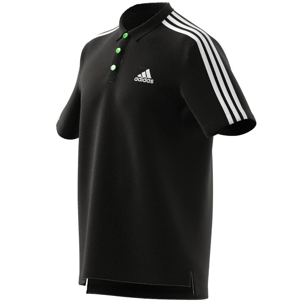 Aeroready Essentials Piquee Embroidered Small Logo 3-Stripes Polo Shirt, Black, , large image number 2