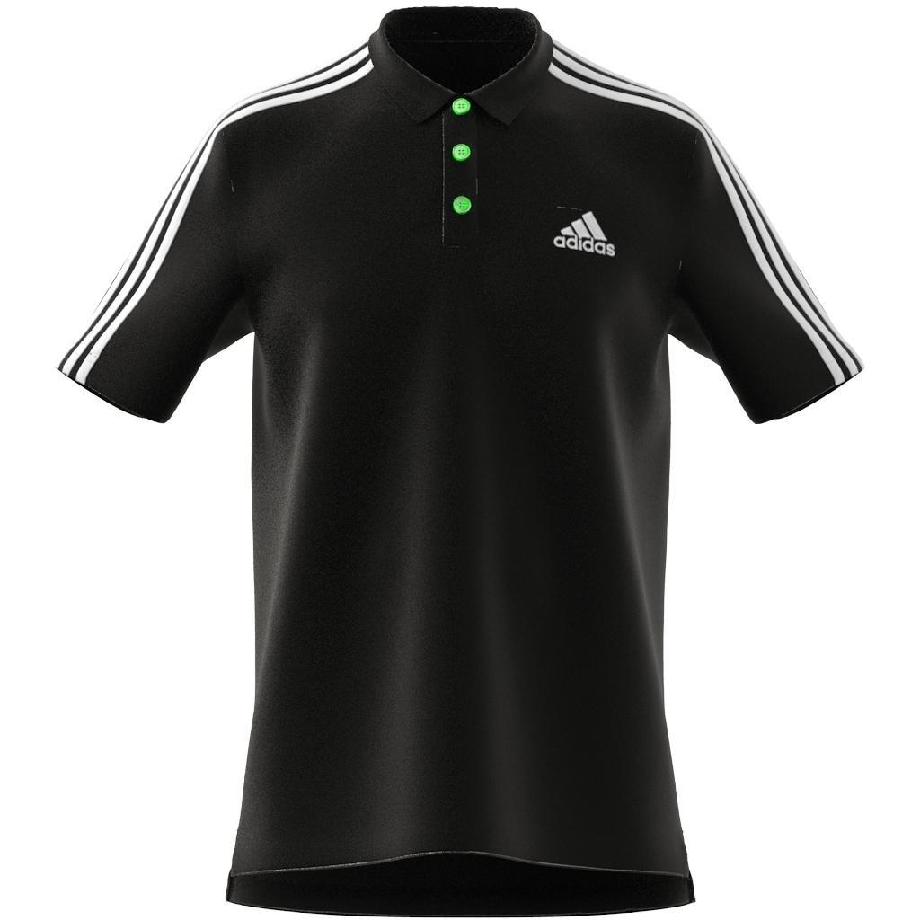 Aeroready Essentials Piquee Embroidered Small Logo 3-Stripes Polo Shirt, Black, , large image number 4