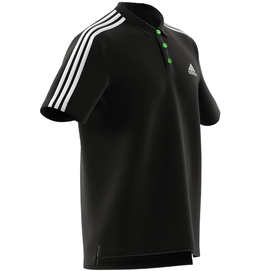 Aeroready Essentials Piquee Embroidered Small Logo 3-Stripes Polo Shirt, Black, , large image number 9