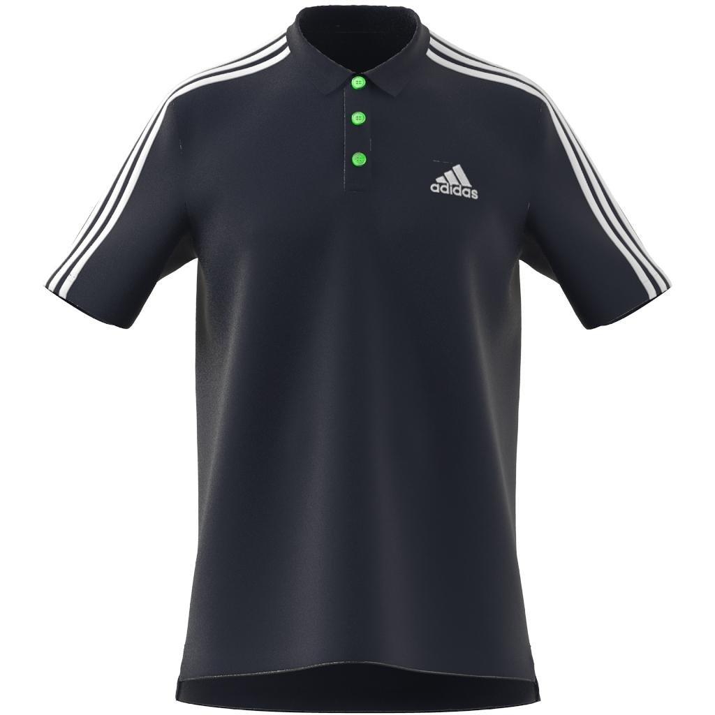 AEROREADY Essentials Piqu&eacute; Embroidered Small Logo 3-Stripes Polo Shirt, Blue, A901_ONE, large image number 4