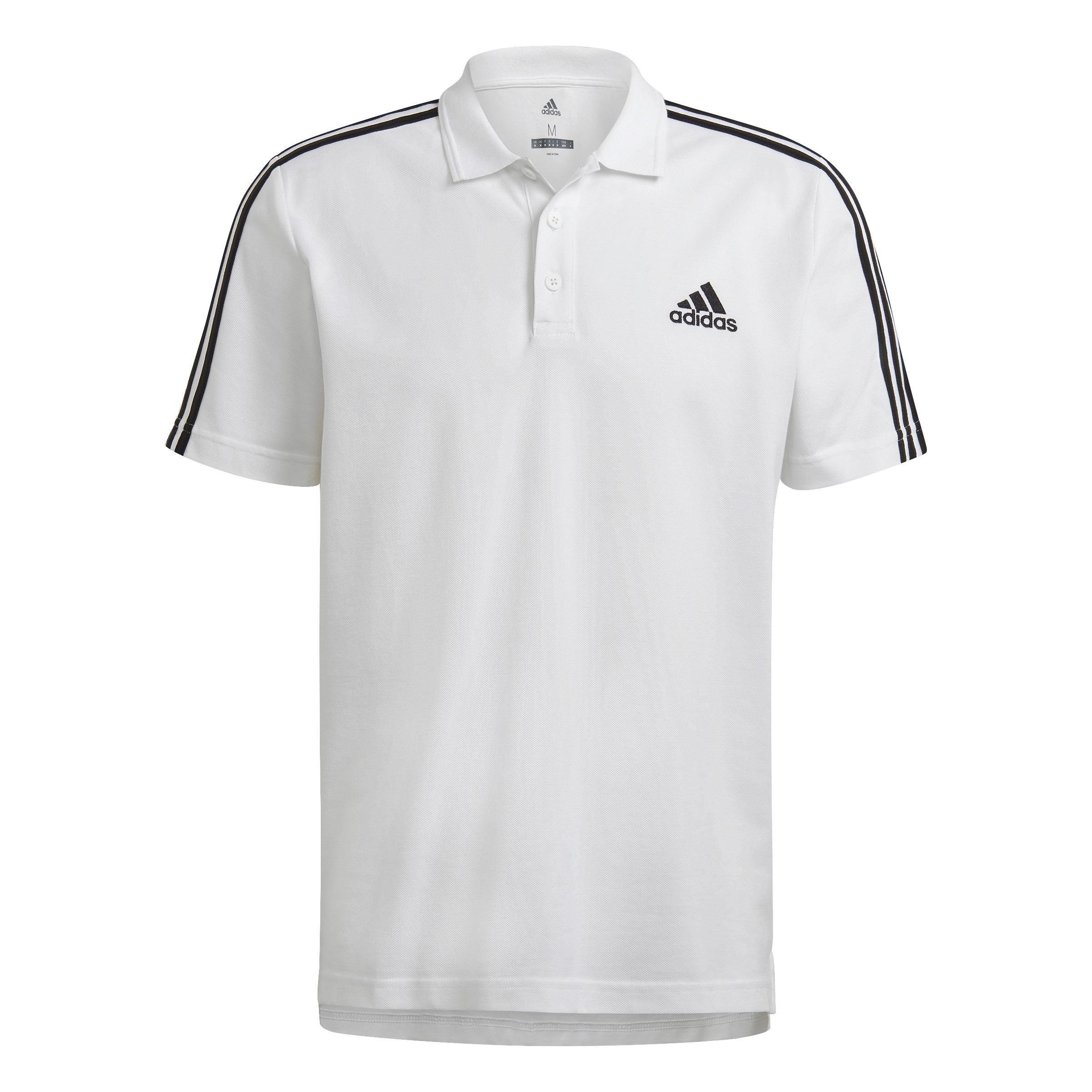 Aeroready Essentials Piquee Embroidered Small Logo 3-Stripes Polo Shirt, White, , large image number 0