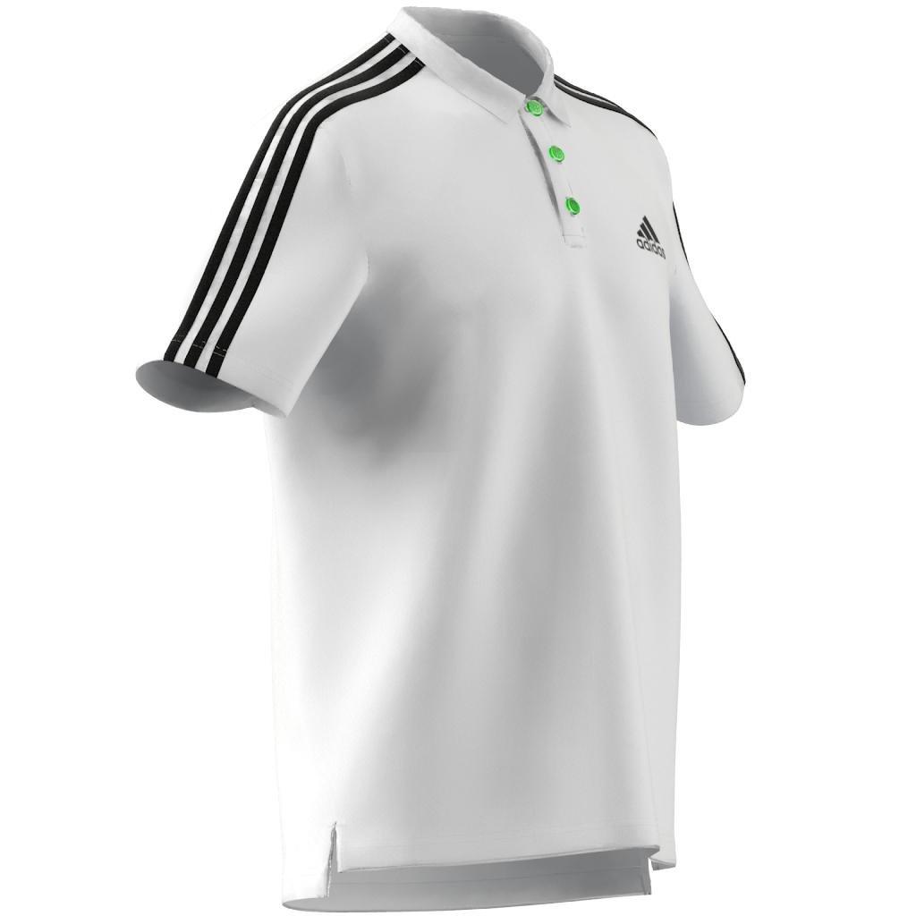 Aeroready Essentials Piquee Embroidered Small Logo 3-Stripes Polo Shirt, White, , large image number 2