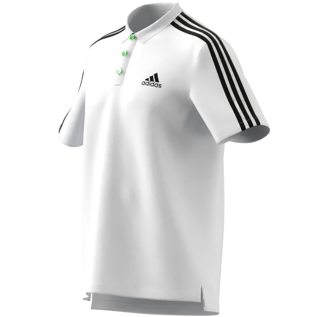 Aeroready Essentials Piquee Embroidered Small Logo 3-Stripes Polo Shirt, White, , large image number 3