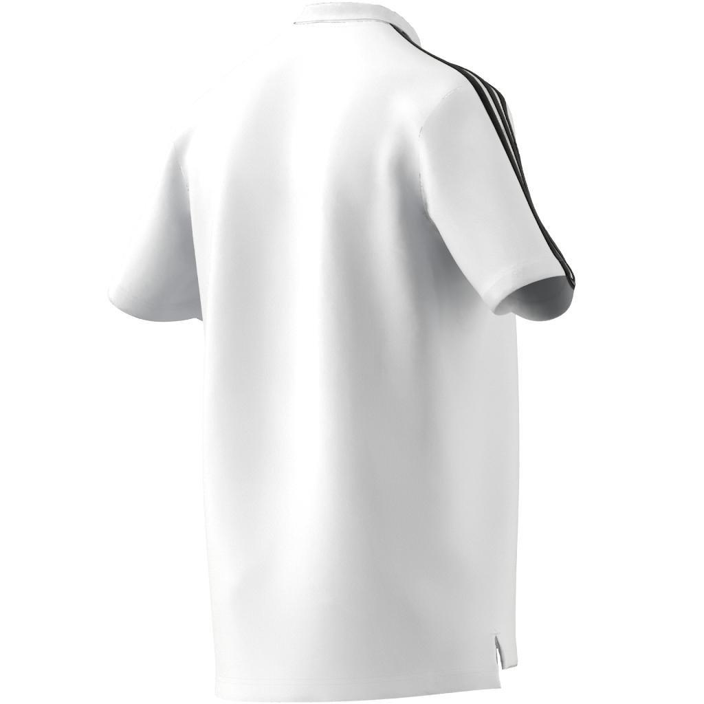 Aeroready Essentials Piquee Embroidered Small Logo 3-Stripes Polo Shirt, White, , large image number 8