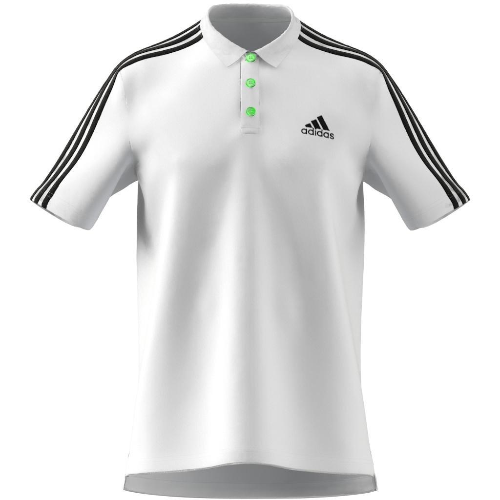 Aeroready Essentials Piquee Embroidered Small Logo 3-Stripes Polo Shirt, White, , large image number 9