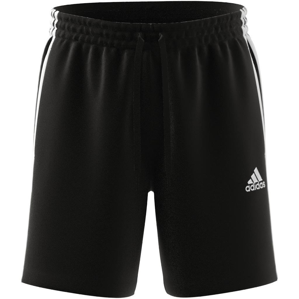 Essentials French Terry 3-Stripes Shorts, Black, A901_ONE, large image number 2