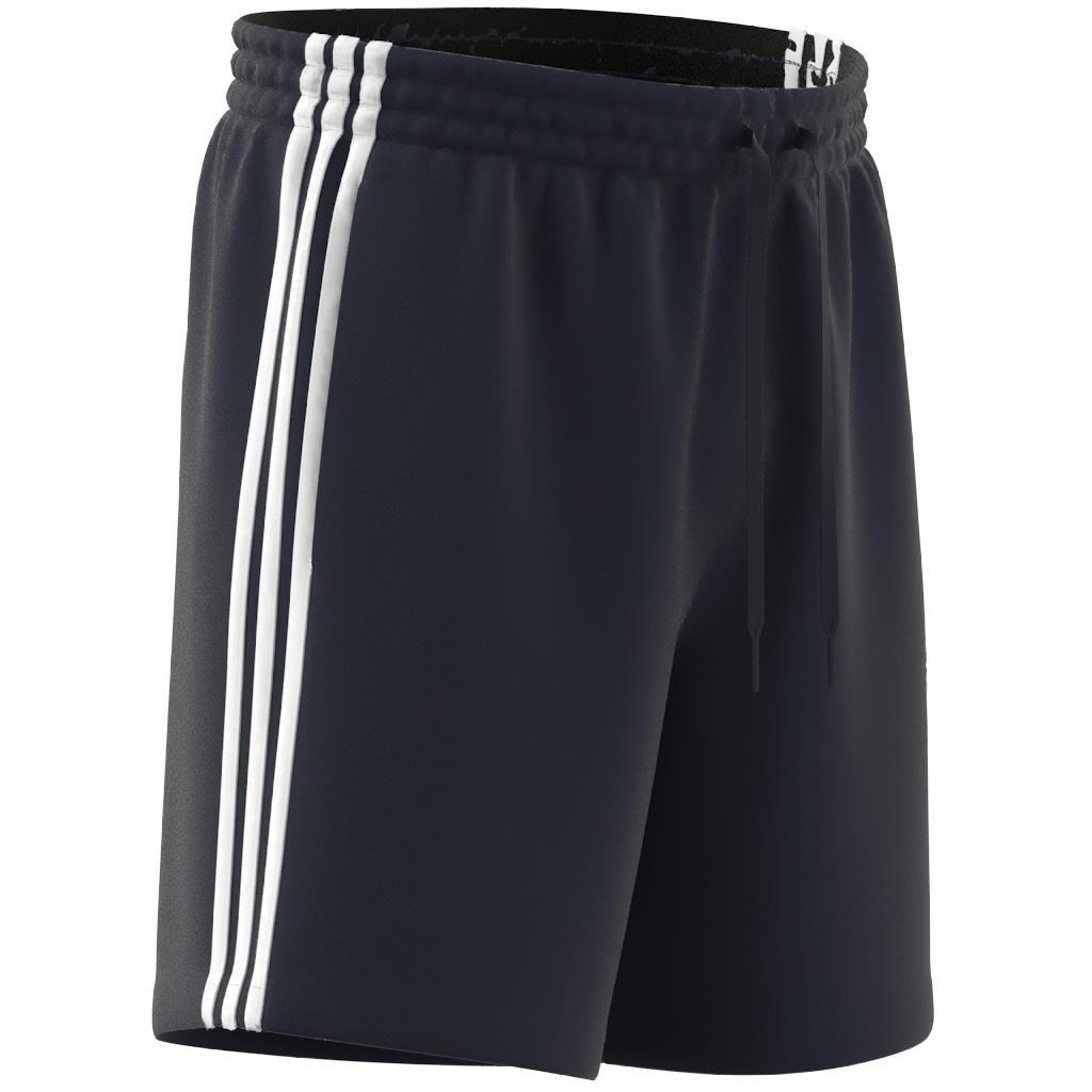 Essentials French Terry 3-Stripes Shorts, Blue, , large image number 1