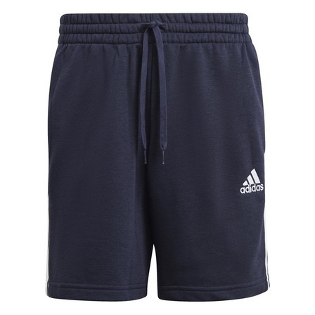 Men Essentials French Terry 3-Stripes Shorts, Blue, A901_ONE, large image number 1