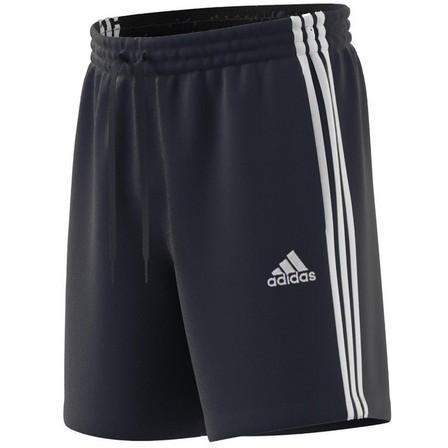 Men Essentials French Terry 3-Stripes Shorts, Blue, A901_ONE, large image number 2